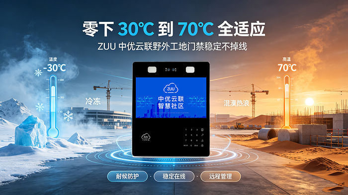 零下30℃到70℃全适应，ZUU中优云联野外工地门禁稳定不掉线.jpg